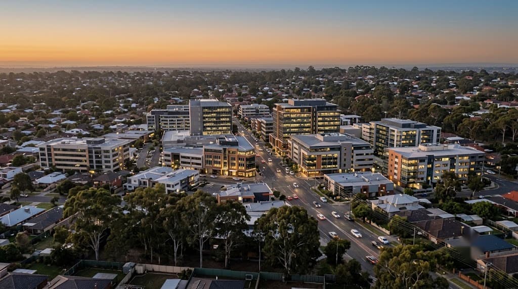 Australian city skyline at dusk